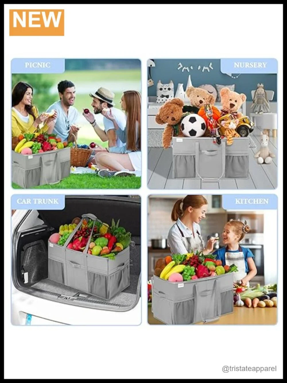 Extra Large Utility Tote Bag 2 Pack Reusable Grocery Bags Heavy Duty Foldable